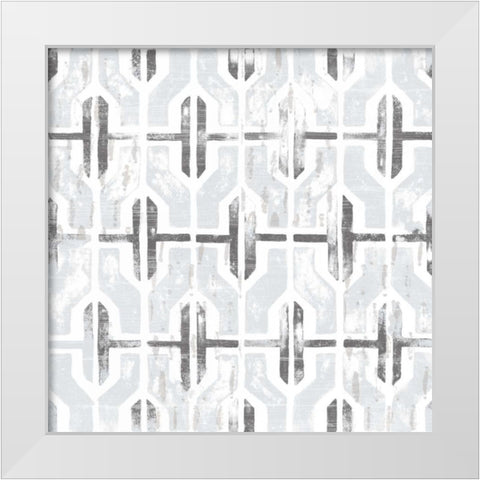 Monoprint Tile I White Modern Wood Framed Art Print by Vess, June Erica