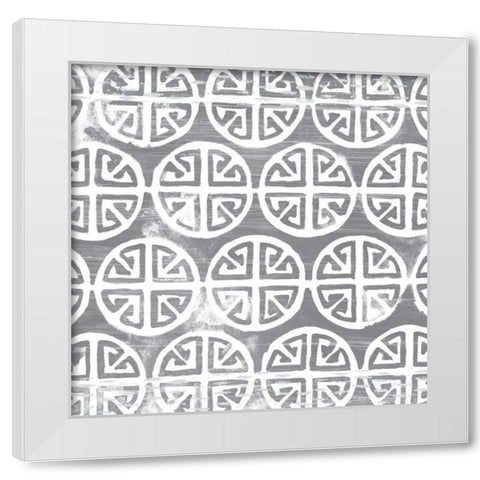 Monoprint Tile II White Modern Wood Framed Art Print by Vess, June Erica