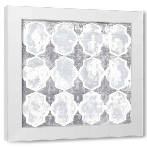 Monoprint Tile VI White Modern Wood Framed Art Print by Vess, June Erica