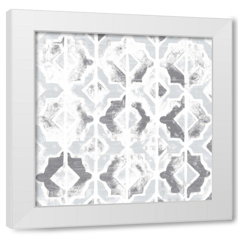 Monoprint Tile VII White Modern Wood Framed Art Print by Vess, June Erica