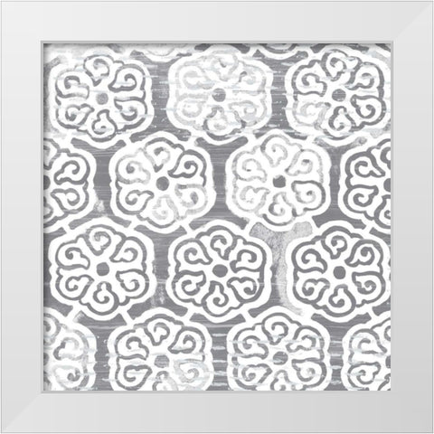 Monoprint Tile VIII White Modern Wood Framed Art Print by Vess, June Erica