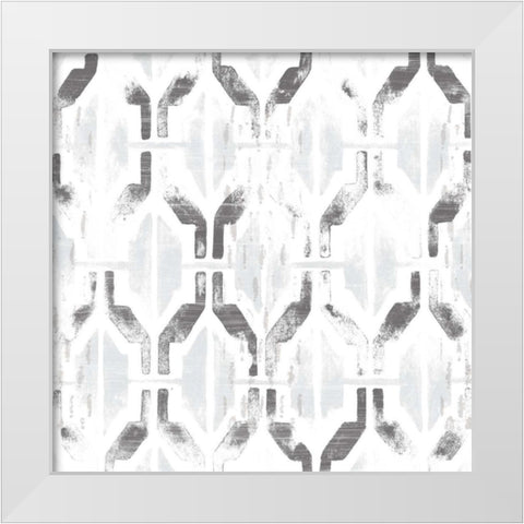 Monoprint Tile IX White Modern Wood Framed Art Print by Vess, June Erica