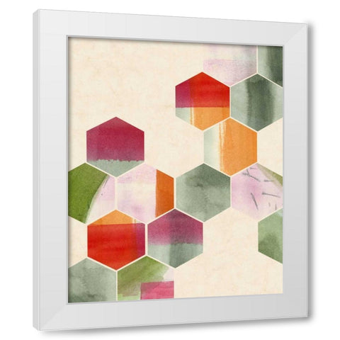 Color Pop Honeycomb II White Modern Wood Framed Art Print by Popp, Grace