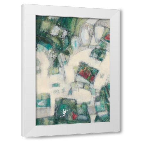 Jigsaw I White Modern Wood Framed Art Print by Crawford, Beverly