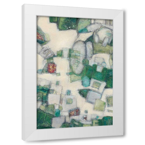Jigsaw II White Modern Wood Framed Art Print by Crawford, Beverly