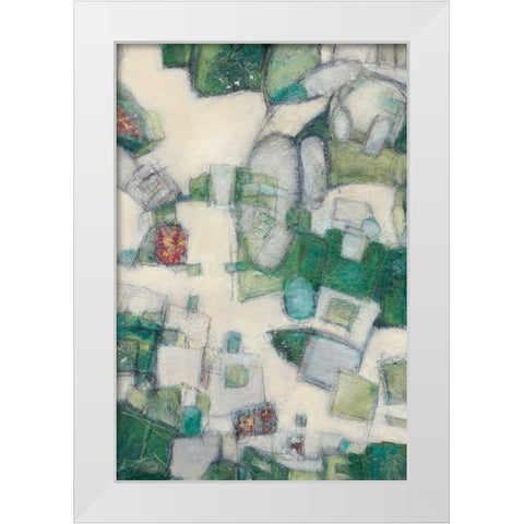 Jigsaw II White Modern Wood Framed Art Print by Crawford, Beverly
