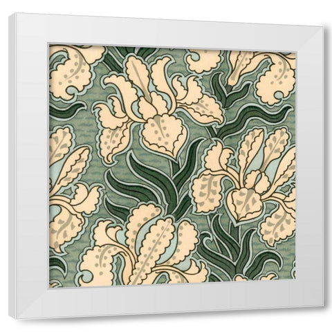 Nouveau Textile Motif II White Modern Wood Framed Art Print by Vision Studio