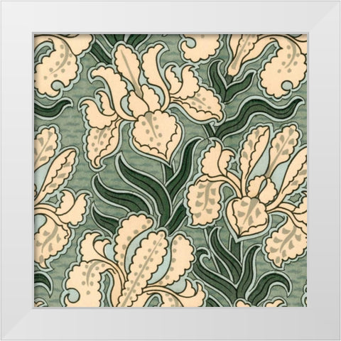 Nouveau Textile Motif II White Modern Wood Framed Art Print by Vision Studio