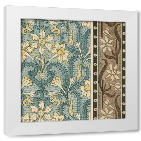 Nouveau Textile Motif III White Modern Wood Framed Art Print by Vision Studio