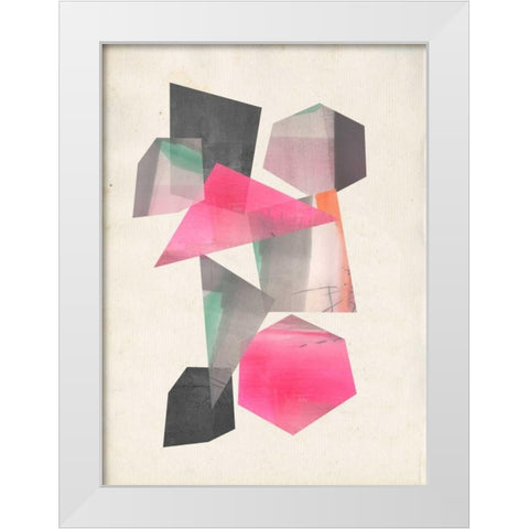 Collaged Shapes I White Modern Wood Framed Art Print by Goldberger, Jennifer