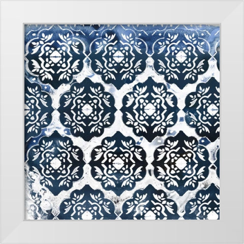Indigo Impression II White Modern Wood Framed Art Print by Vess, June Erica