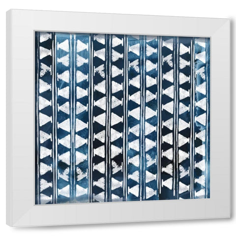 Indigo Impression III White Modern Wood Framed Art Print by Vess, June Erica