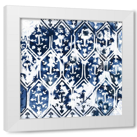 Indigo Impression IV White Modern Wood Framed Art Print by Vess, June Erica