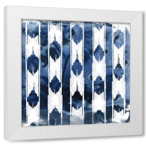 Indigo Impression V White Modern Wood Framed Art Print by Vess, June Erica