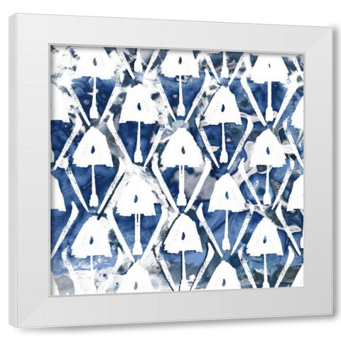 Indigo Impression VI White Modern Wood Framed Art Print by Vess, June Erica