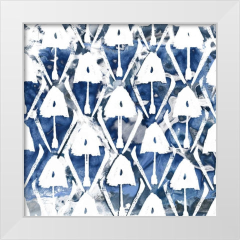 Indigo Impression VI White Modern Wood Framed Art Print by Vess, June Erica