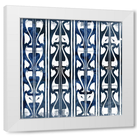 Indigo Impression VII White Modern Wood Framed Art Print by Vess, June Erica