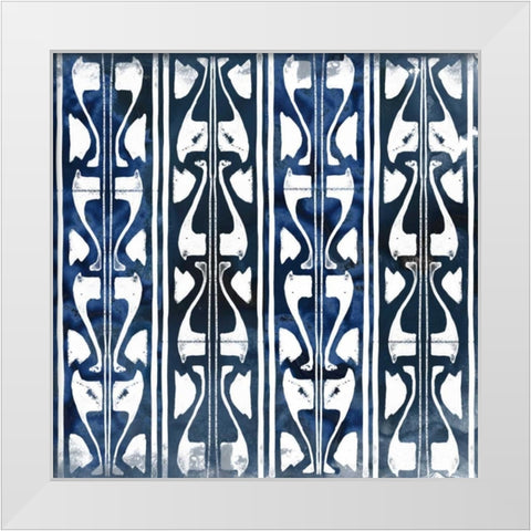 Indigo Impression VII White Modern Wood Framed Art Print by Vess, June Erica