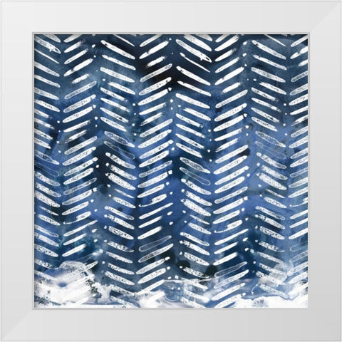 Indigo Impression IX White Modern Wood Framed Art Print by Vess, June Erica