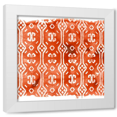Crimson Motif III White Modern Wood Framed Art Print by Vess, June Erica