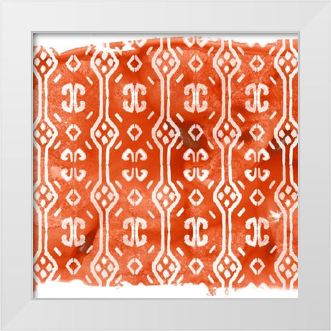 Crimson Motif III White Modern Wood Framed Art Print by Vess, June Erica