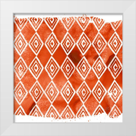 Crimson Motif VI White Modern Wood Framed Art Print by Vess, June Erica