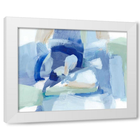 Blue Formation I White Modern Wood Framed Art Print by Long, Christina