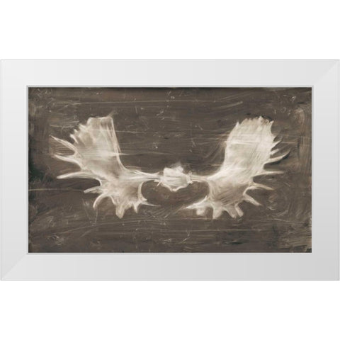 Rustic Moose Mount II White Modern Wood Framed Art Print by Harper, Ethan