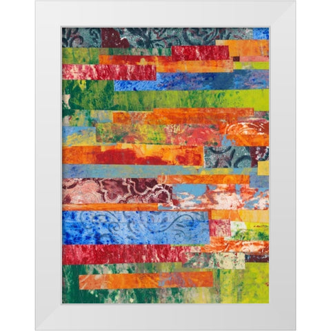 Monoprint Collage III White Modern Wood Framed Art Print by Moore, Regina
