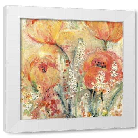Spring Tulip Array II White Modern Wood Framed Art Print by OToole, Tim