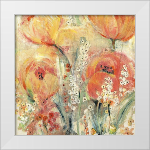 Spring Tulip Array II White Modern Wood Framed Art Print by OToole, Tim