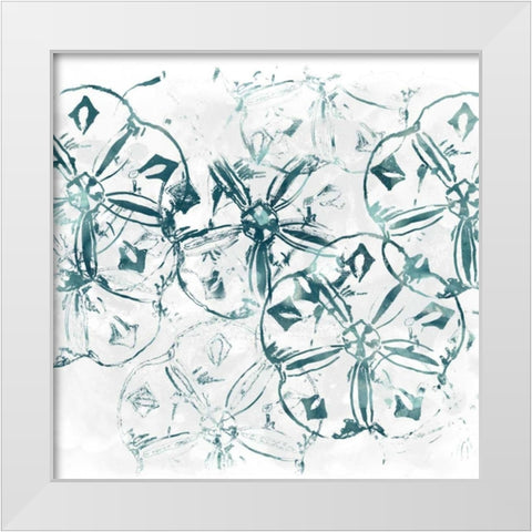 Sealife Batik VIII White Modern Wood Framed Art Print by Vess, June Erica