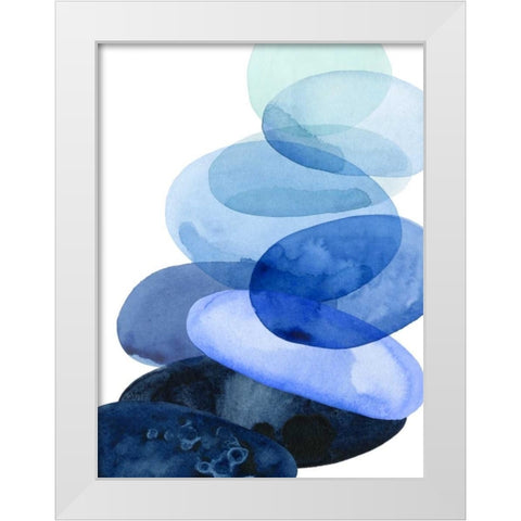 River Worn Pebbles I White Modern Wood Framed Art Print by Popp, Grace