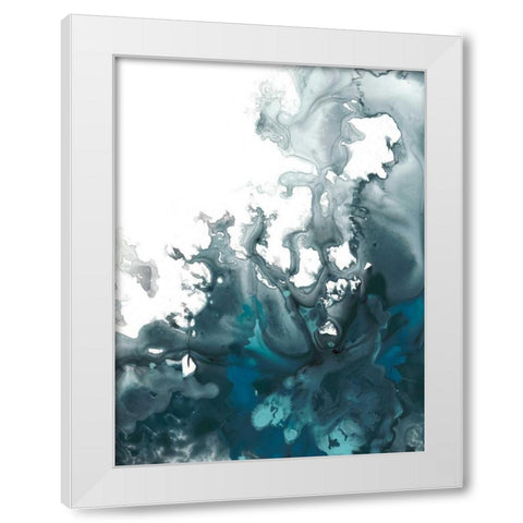 Indigo Tempest I White Modern Wood Framed Art Print by Vess, June Erica