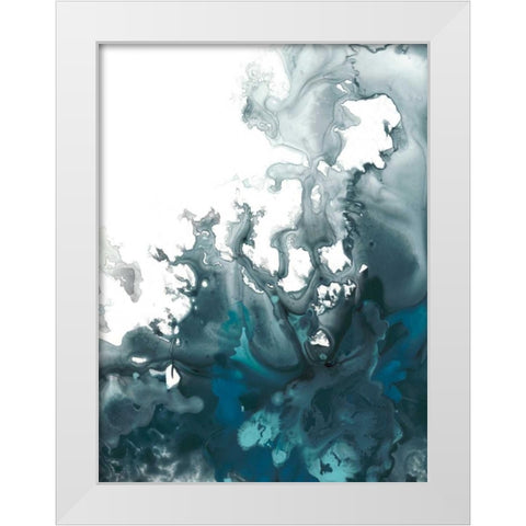 Indigo Tempest I White Modern Wood Framed Art Print by Vess, June Erica