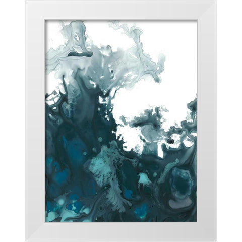 Indigo Tempest II White Modern Wood Framed Art Print by Vess, June Erica
