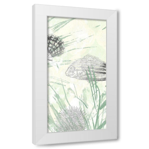 Sand and Surf II White Modern Wood Framed Art Print by Vess, June Erica