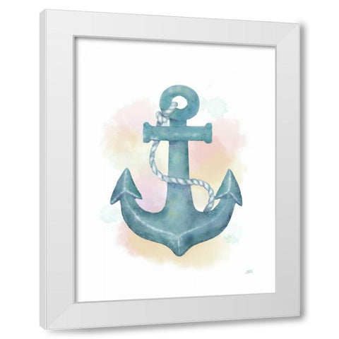 Watercolor Anchor White Modern Wood Framed Art Print by Reynolds, Jade