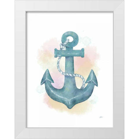 Watercolor Anchor White Modern Wood Framed Art Print by Reynolds, Jade