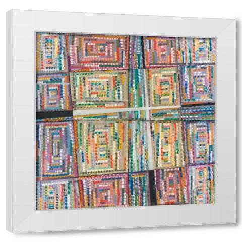 Dot Pattern  White Modern Wood Framed Art Print by Galapon, Nikki