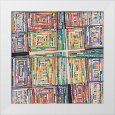 Dot Pattern  White Modern Wood Framed Art Print by Galapon, Nikki