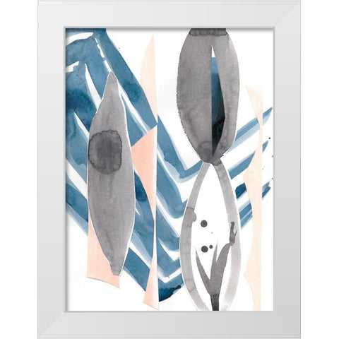 Oceana I White Modern Wood Framed Art Print by Stramel, Renee W.