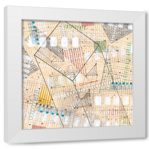 Grid Lines II White Modern Wood Framed Art Print by Galapon, Nikki