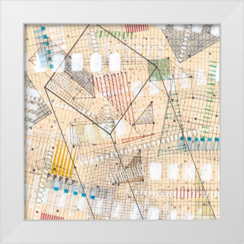 Grid Lines II White Modern Wood Framed Art Print by Galapon, Nikki
