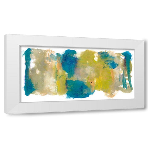 Teal and Scribbles II White Modern Wood Framed Art Print by Combs, Joyce