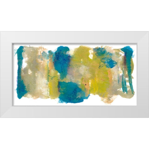 Teal and Scribbles II White Modern Wood Framed Art Print by Combs, Joyce