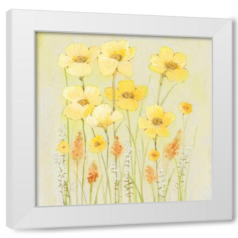 Soft Spring Floral II White Modern Wood Framed Art Print by OToole, Tim
