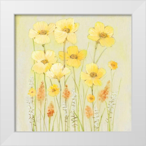 Soft Spring Floral II White Modern Wood Framed Art Print by OToole, Tim