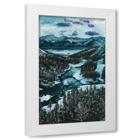 Mountainscape I White Modern Wood Framed Art Print by Wang, Melissa