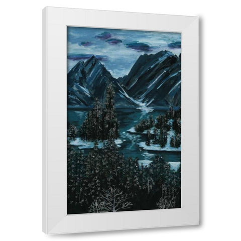 Mountainscape II White Modern Wood Framed Art Print by Wang, Melissa